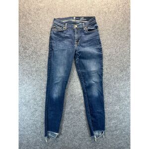 7 For All Mankind Jeans Women's Size 27 Ankle Gwenevere Skinny Raw Hem Stretch‎